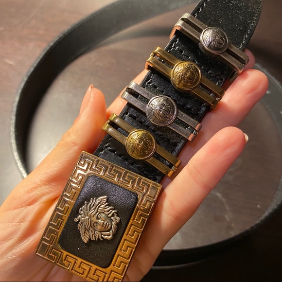 Versace Other - SOLD Gianni Versace Black Leather Medusa Belt